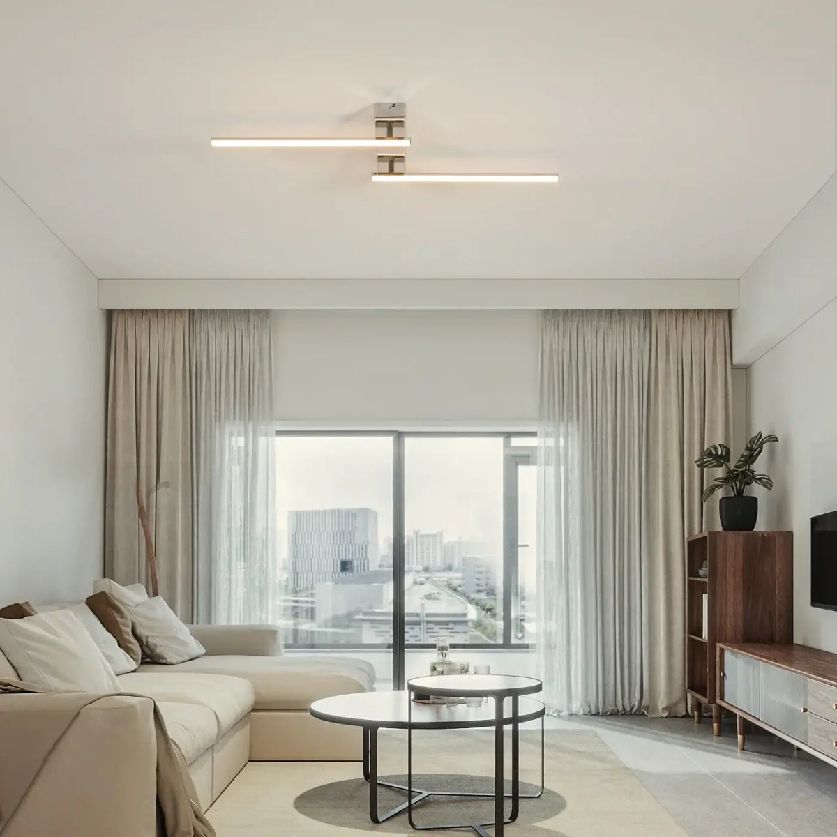 Plafonnier LED rotatif au design minimaliste