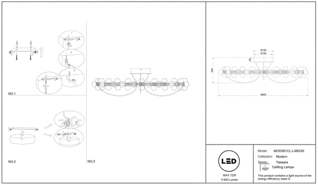 Plafonnier LED grand disque doré en relief, 60 ou 80 cm