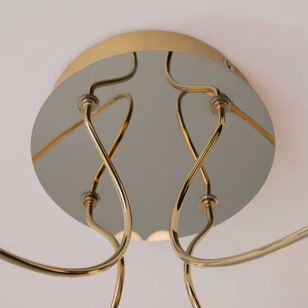 Plafonnier LED grand disque doré en relief, 60 ou 80 cm