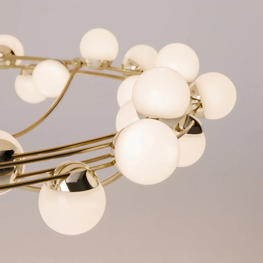 Plafonnier LED grand disque doré en relief, 60 ou 80 cm