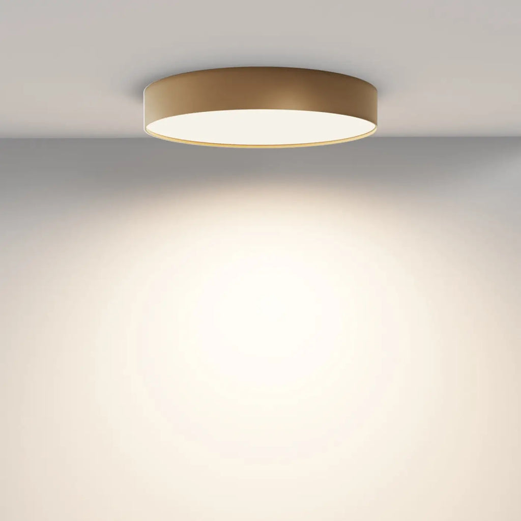 Plafonnier LED disque plat de 6 cm, noir, blanc ou doré
