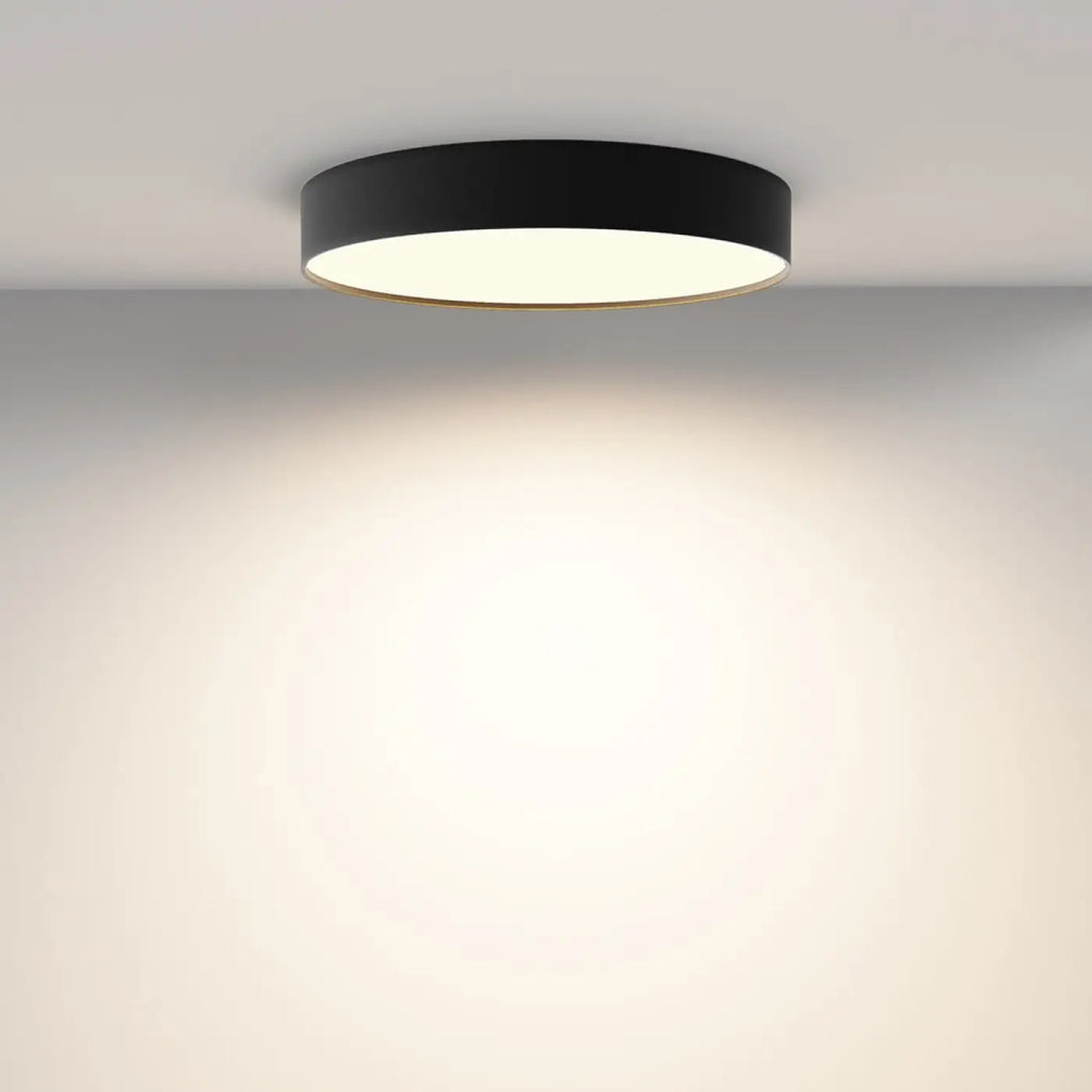 Plafonnier LED disque plat de 6 cm, noir, blanc ou doré