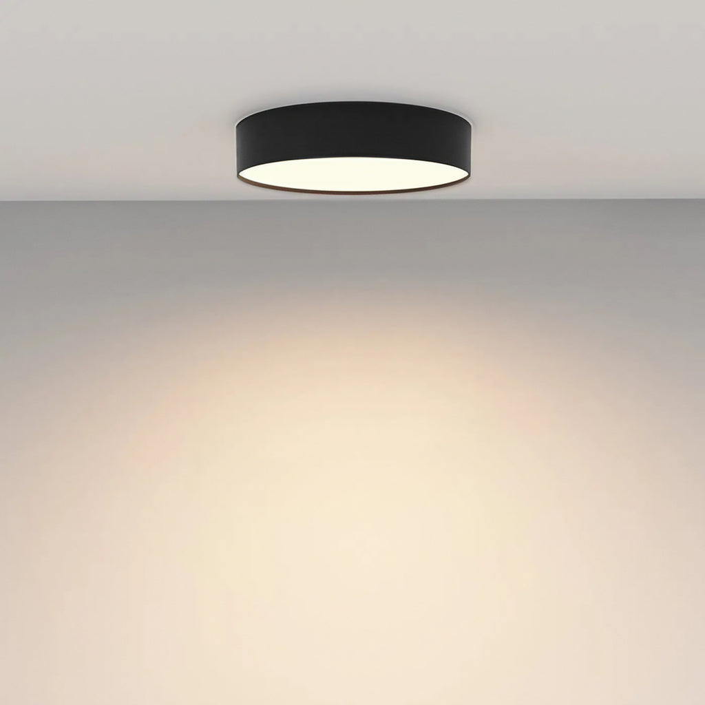 Plafonnier LED disque plat de 6 cm, noir, blanc ou doré