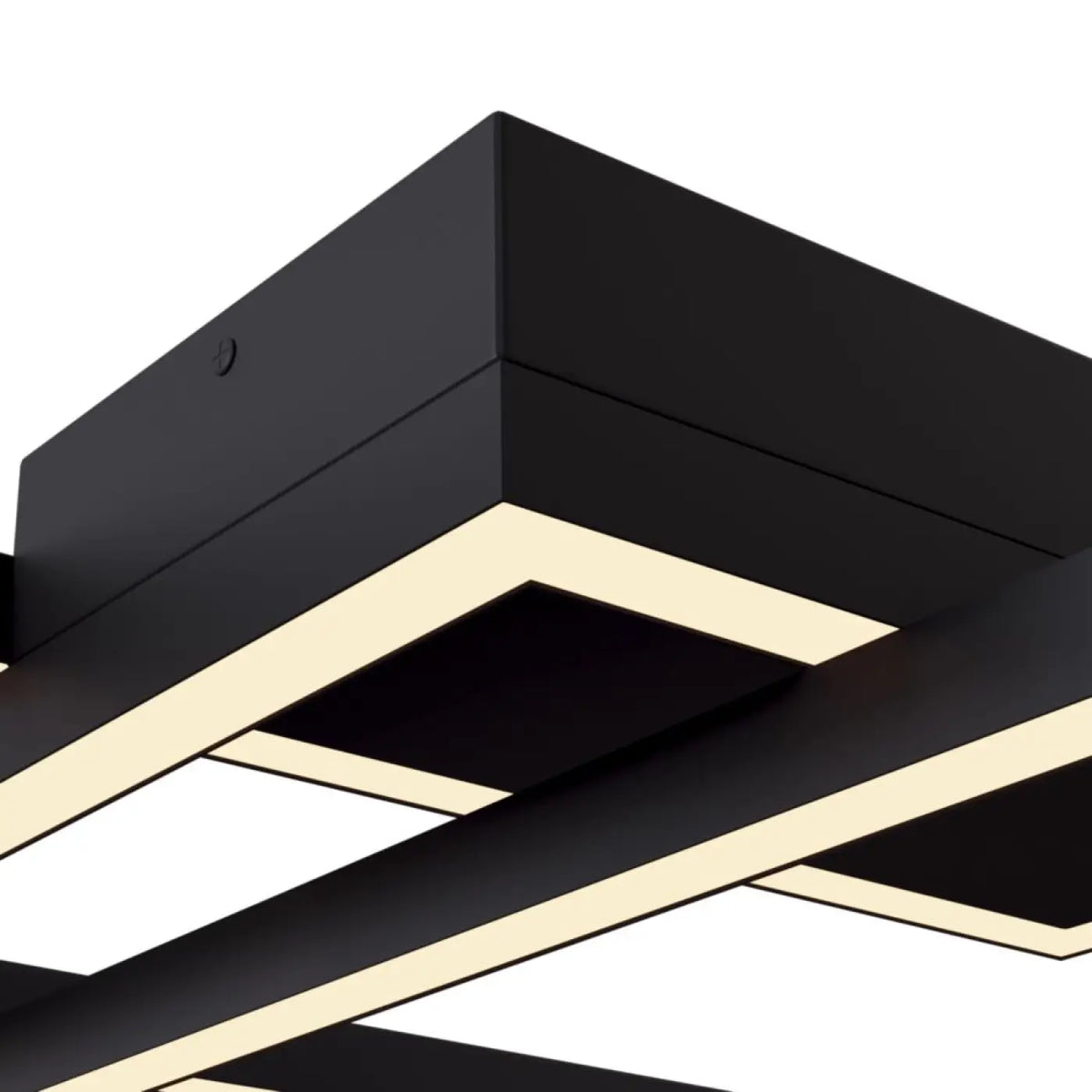 Plafonnier LED à lignes géométriques noires, 78 x 68 cm, 80 W