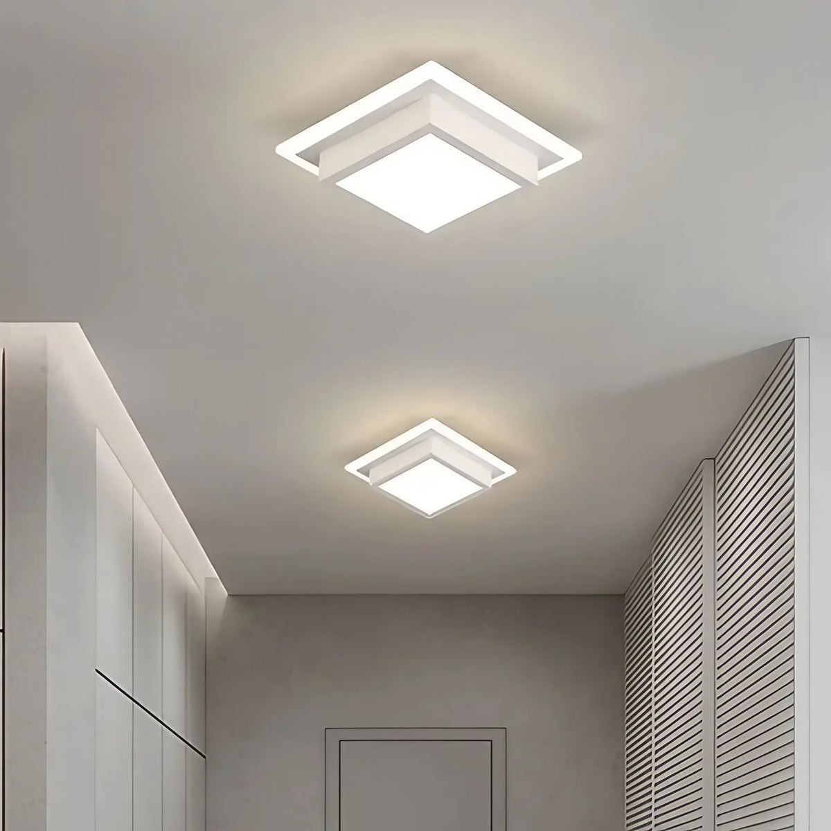Plafonnier LED à forme sculptée, noir ou blanc, trois modèles, noir