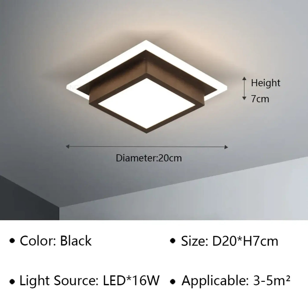 Plafonnier LED à forme sculptée, noir ou blanc, trois modèles