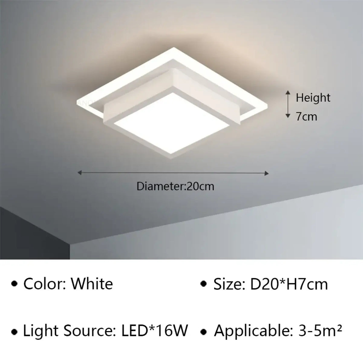 Plafonnier LED à forme sculptée, noir ou blanc, trois modèles
