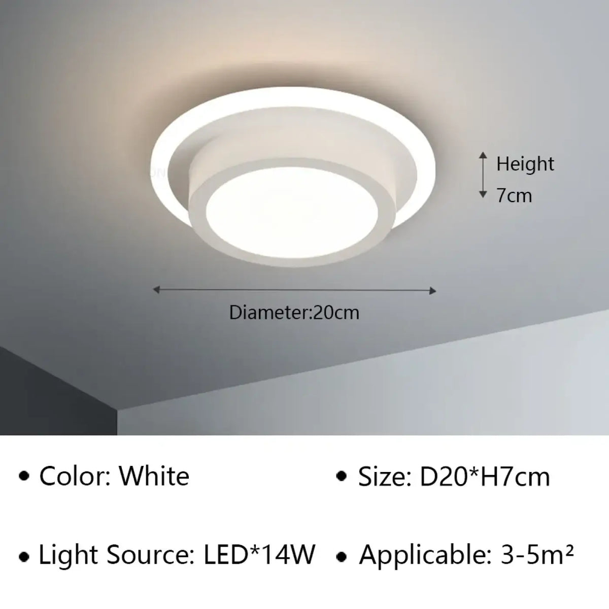 Plafonnier LED à forme sculptée, noir ou blanc, trois modèles