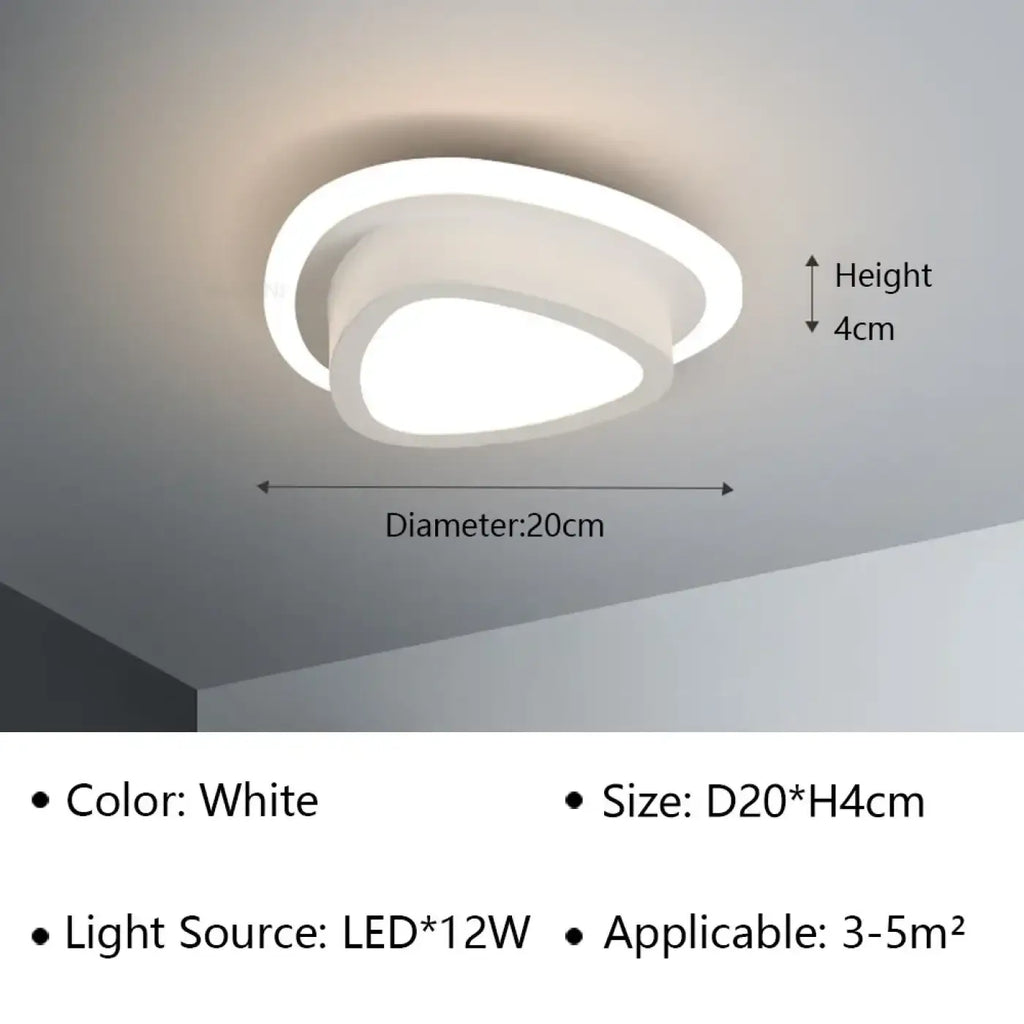 Plafonnier LED à forme sculptée, noir ou blanc, trois modèles