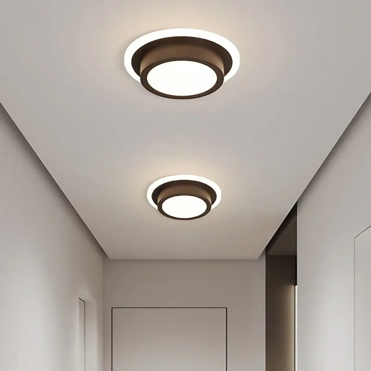 Plafonnier LED à forme sculptée, noir ou blanc, trois modèles, noir