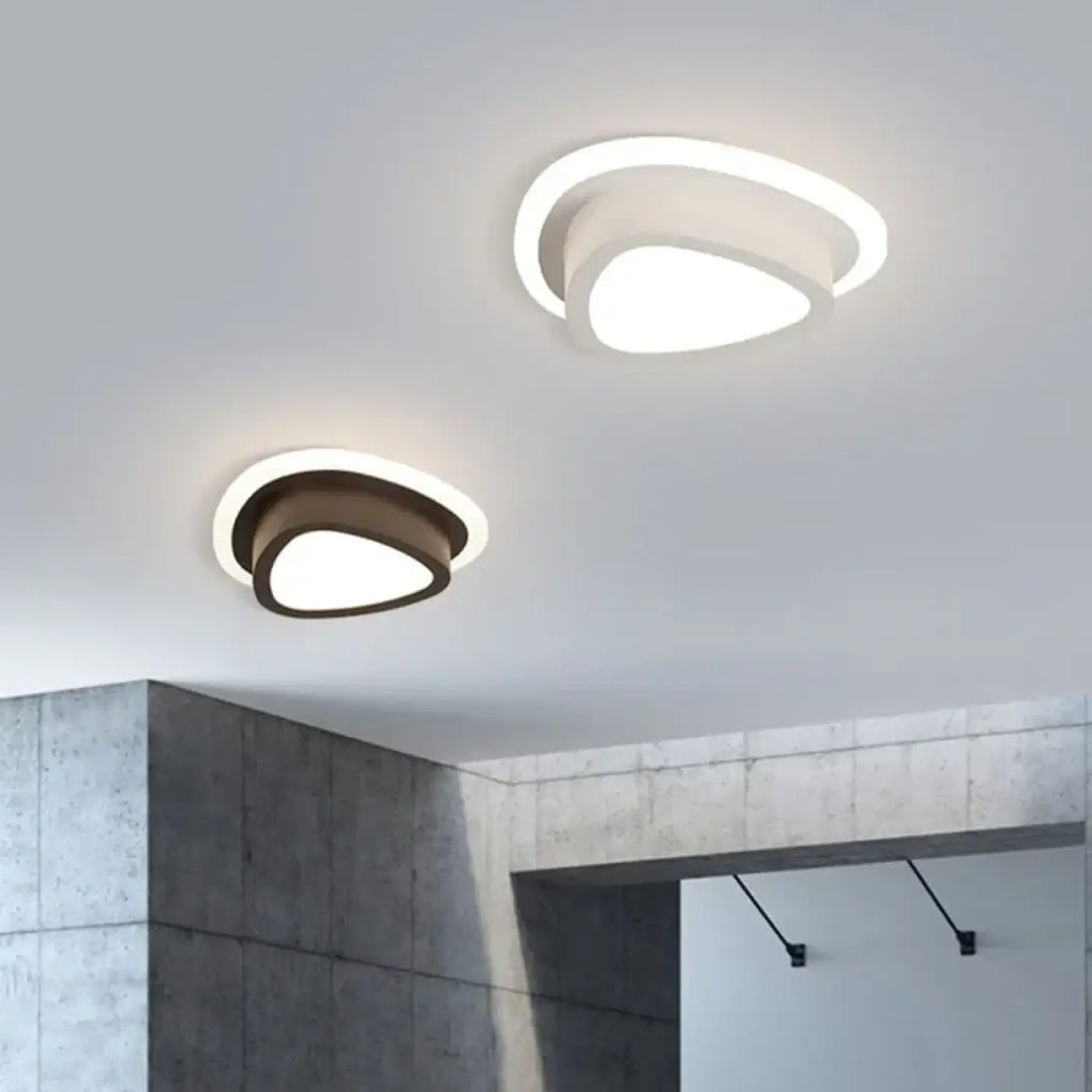 Plafonnier LED à forme sculptée, noir ou blanc, trois modèles