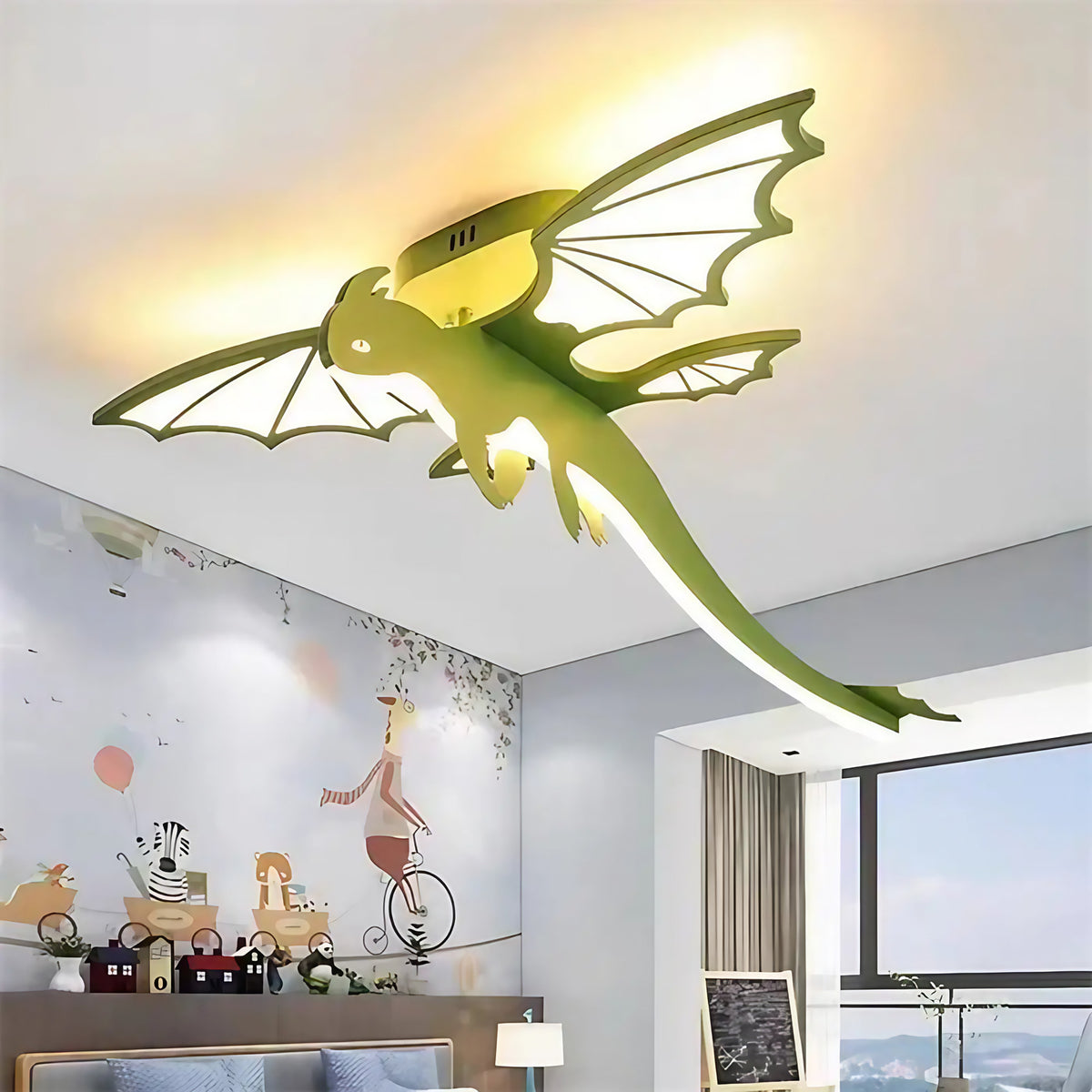 Plafonnier dinosaure pour chambre d'enfant, deux modèles