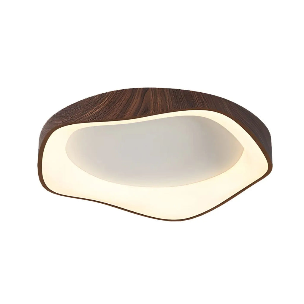 Plafonnier LED contemporain en bois, marron ou beige