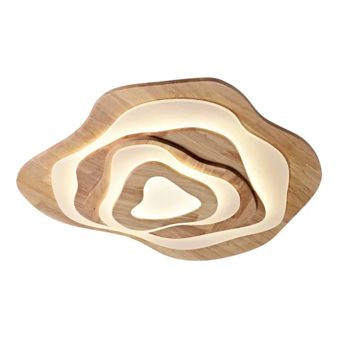 Plafonnier LED organique en bois naturel, trois tailles
