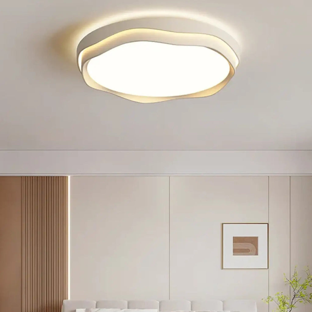 Plafonnier rond en bois courbé, style scandinave