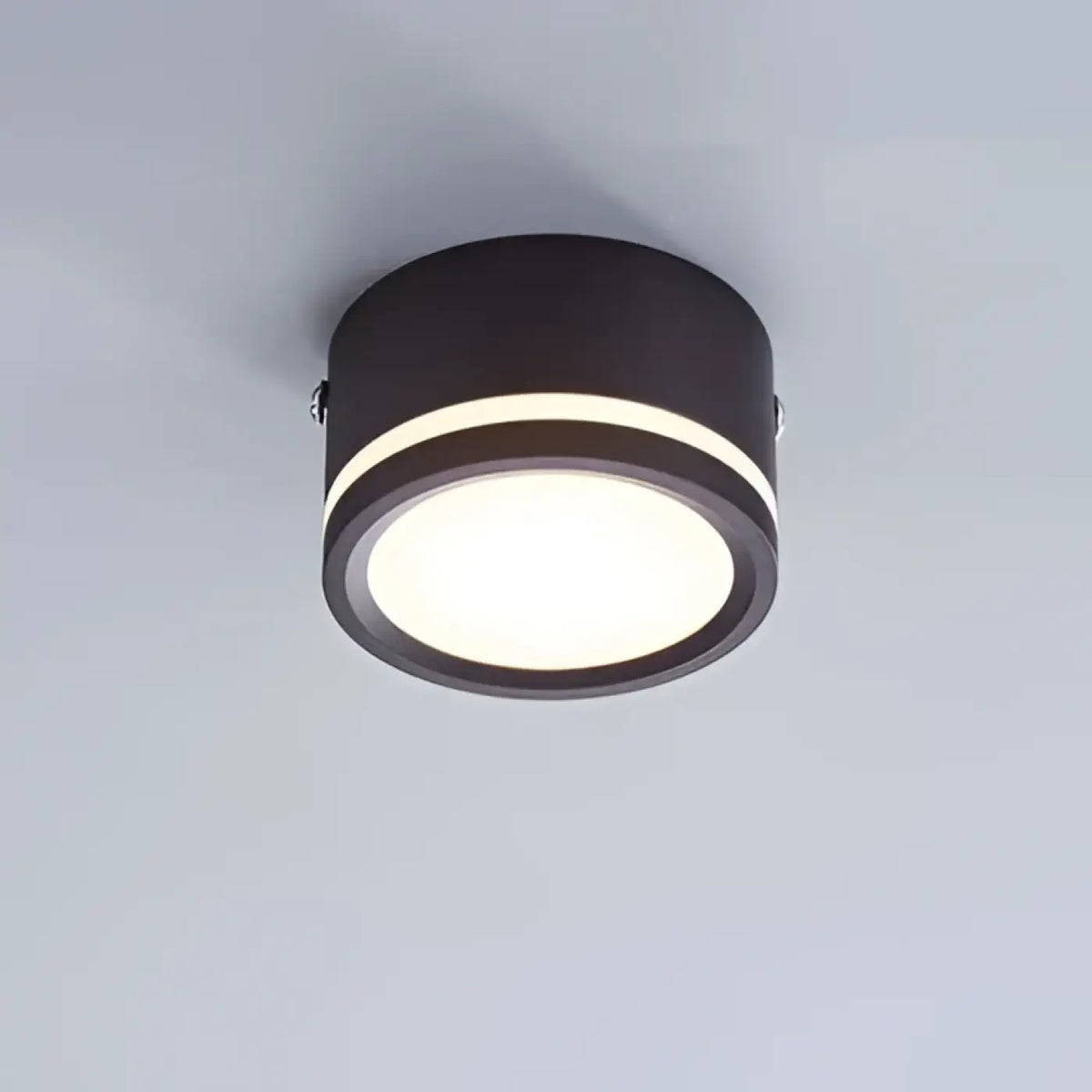 Plafonnier rond minimaliste, noir ou blanc, blanc chaud ou froid, noir