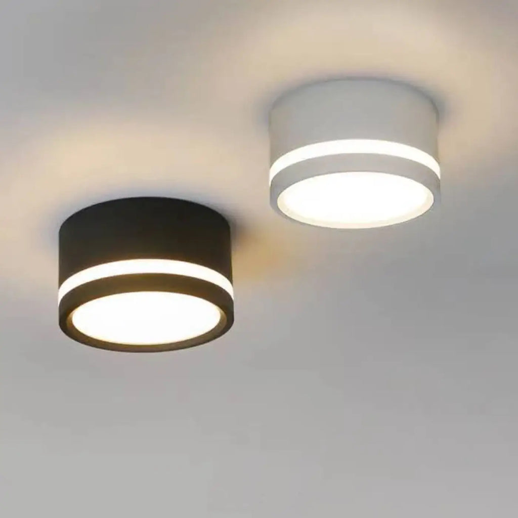 Plafonnier rond minimaliste, noir ou blanc, blanc chaud ou froid