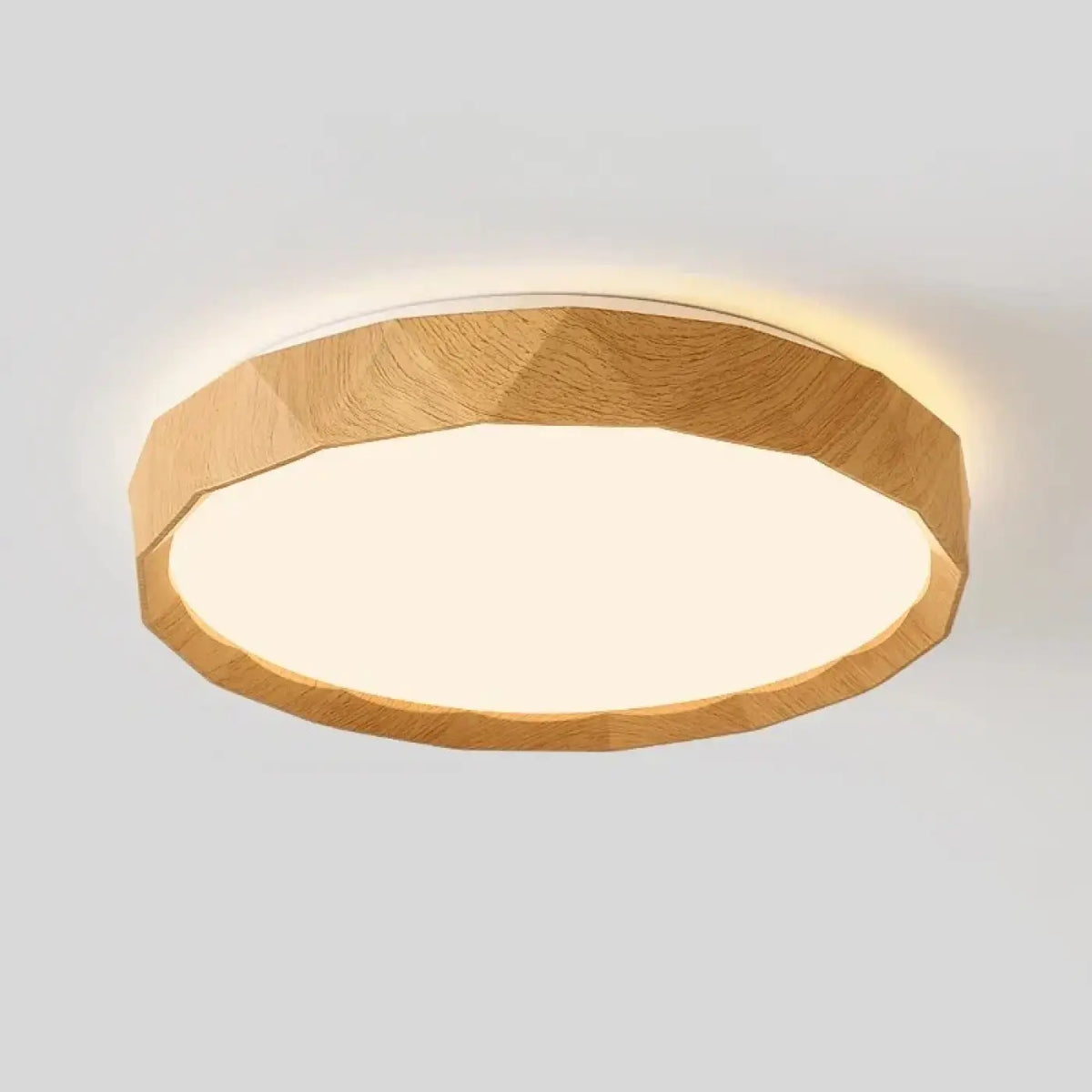 Plafonnier LED en métal aspect bois naturel, beige ou marron, beige