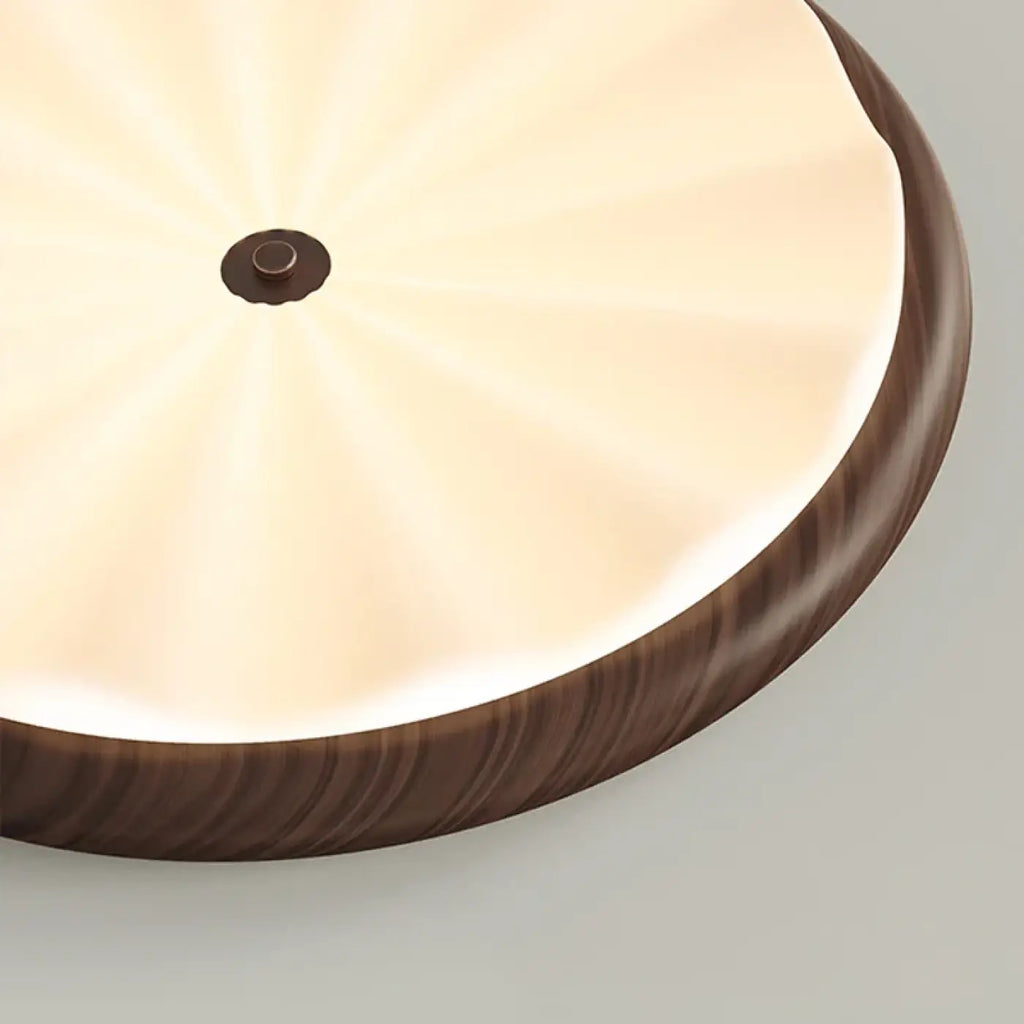 Plafonnier LED en verre ondulé, coloris noir, marron ou blanc