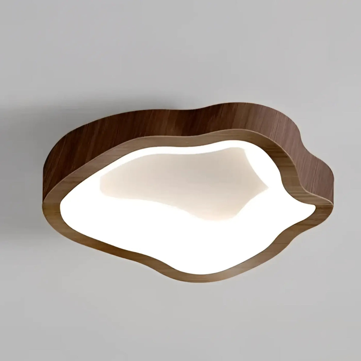 Plafonnier LED et bois, en noir, blanc ou marron, deux modèles