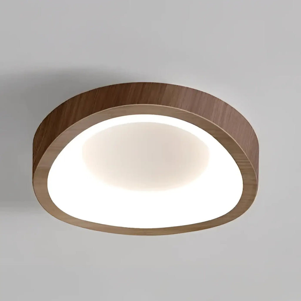 Plafonnier LED et bois, en noir, blanc ou marron, deux modèles