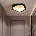 Plafonnier LED et bois, en noir, blanc ou marron, deux modèles, noir
