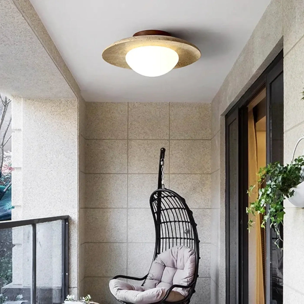 Plafonnier en béton à LED, aspect brut et ligne minimaliste