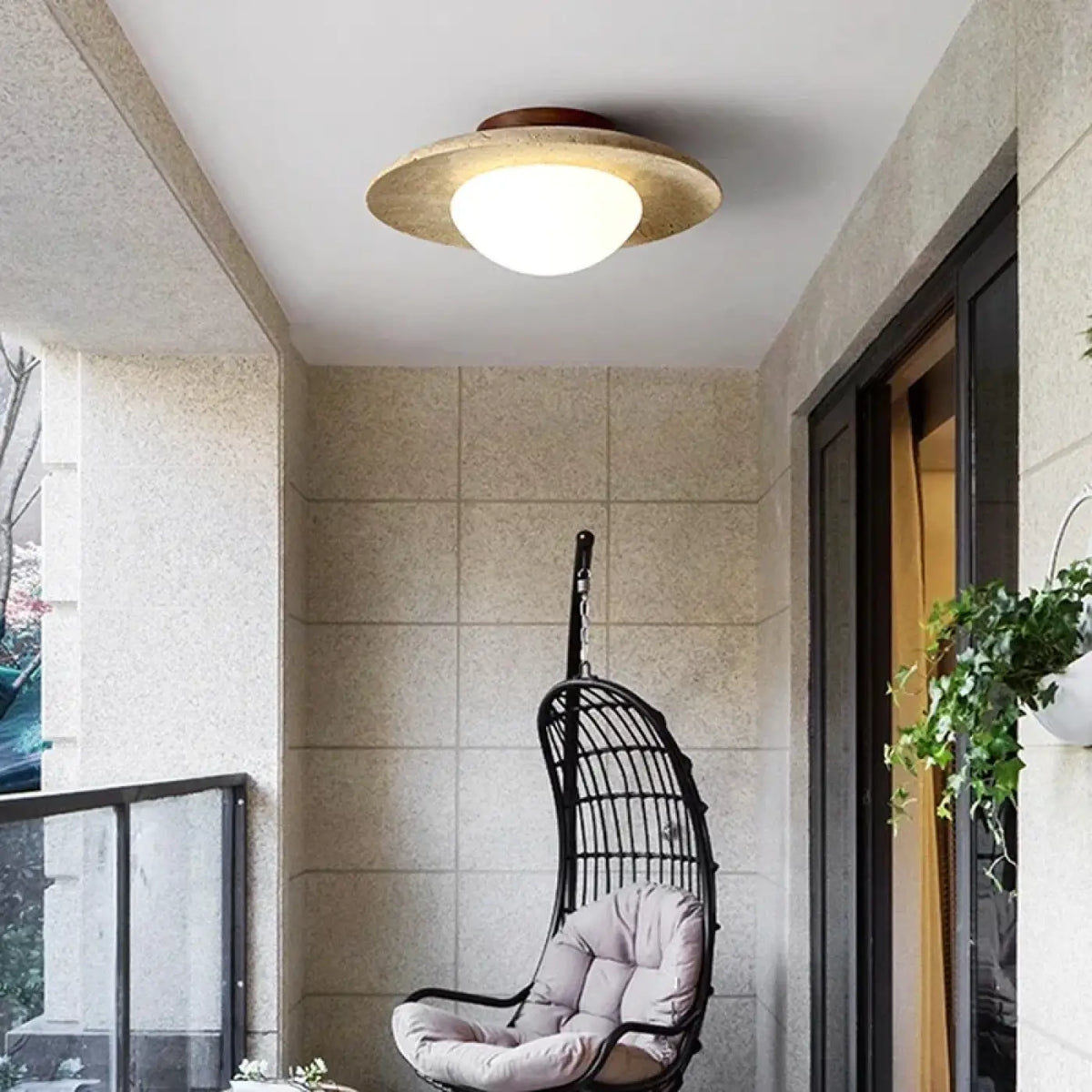 Plafonnier en béton à LED, aspect brut et ligne minimaliste