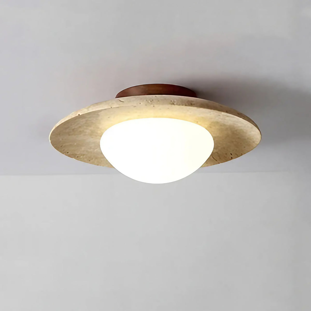 Plafonnier en béton à LED, aspect brut et ligne minimaliste