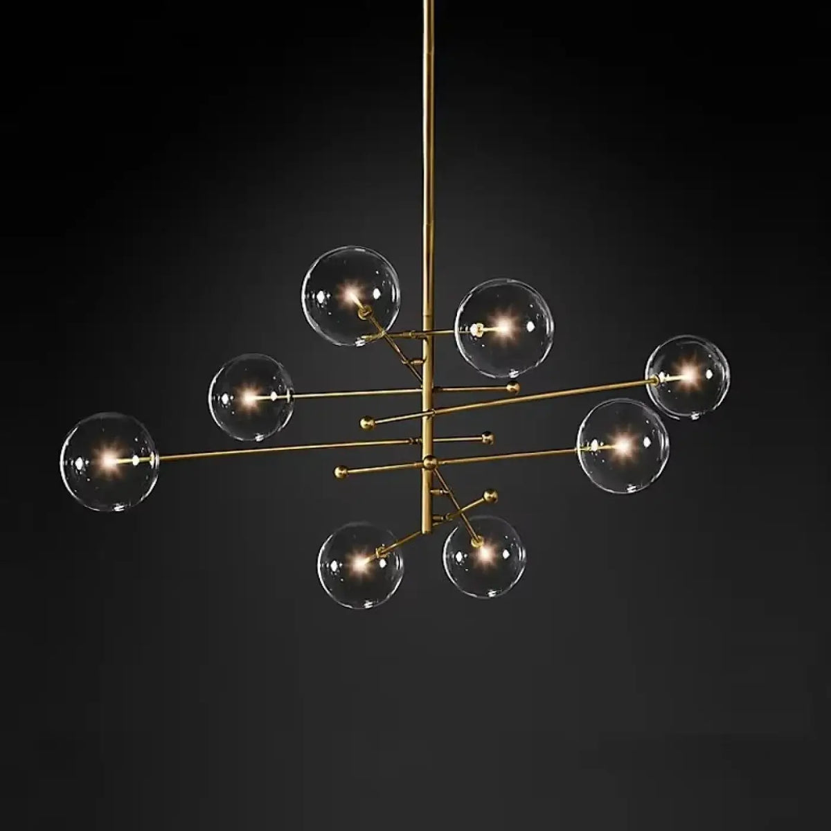 Suspension moderne à sphères de verre, bronze ou noir, tailles S et M, bronze
