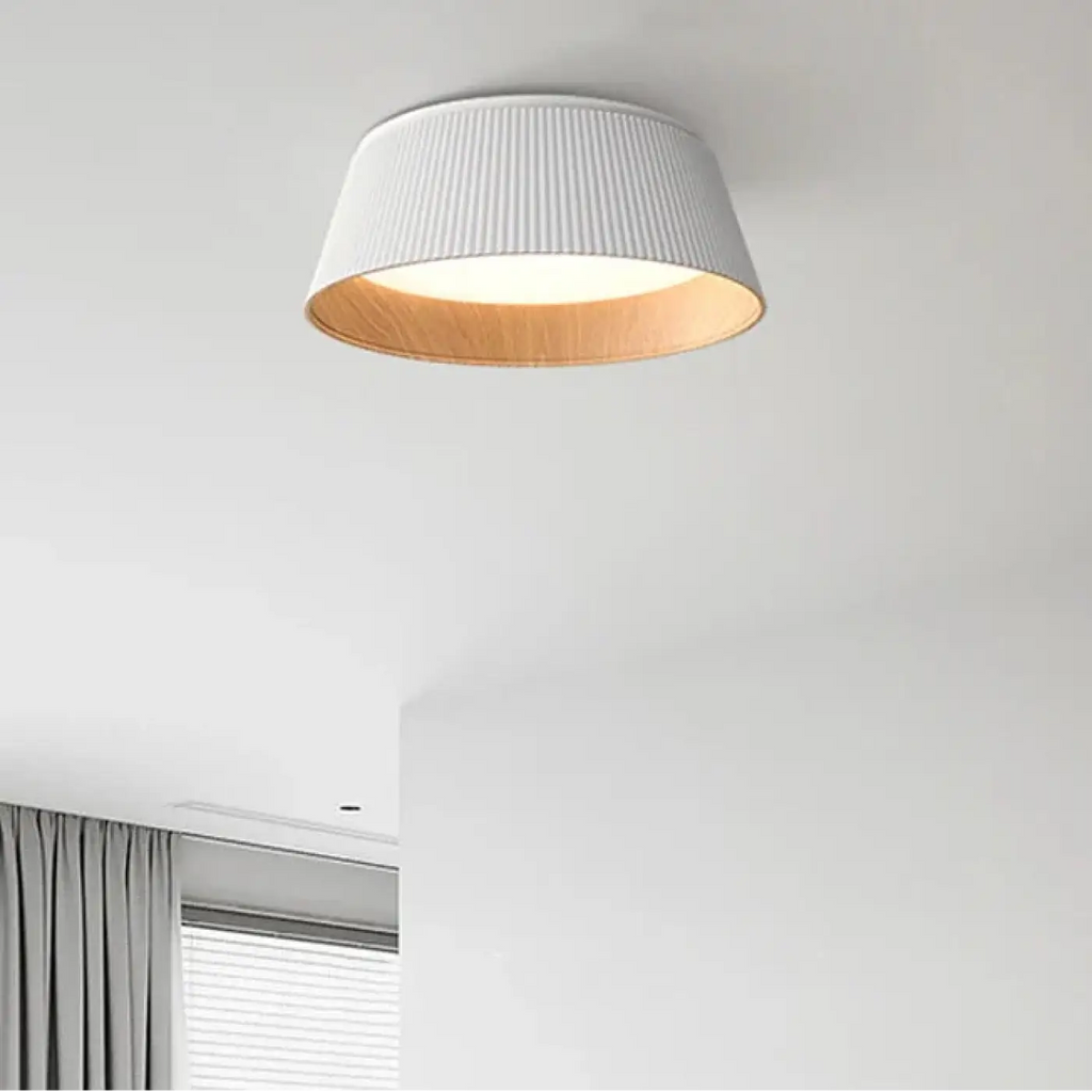 Plafonnier moderne en métal, abat-jour noir ou blanc