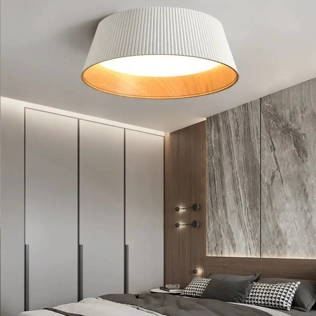 Plafonnier moderne en métal, abat-jour noir ou blanc, blanc