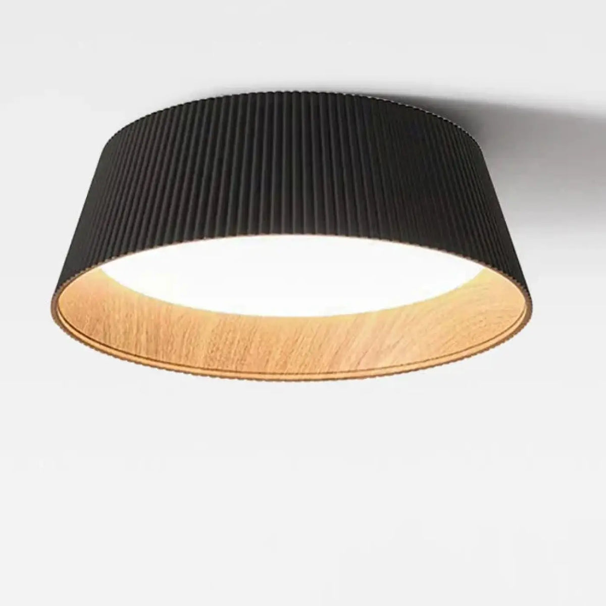 Plafonnier moderne en métal, abat-jour noir ou blanc