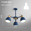 Plafonnier nordique à plusieurs lumières, bleu, blanc ou gris, bleu