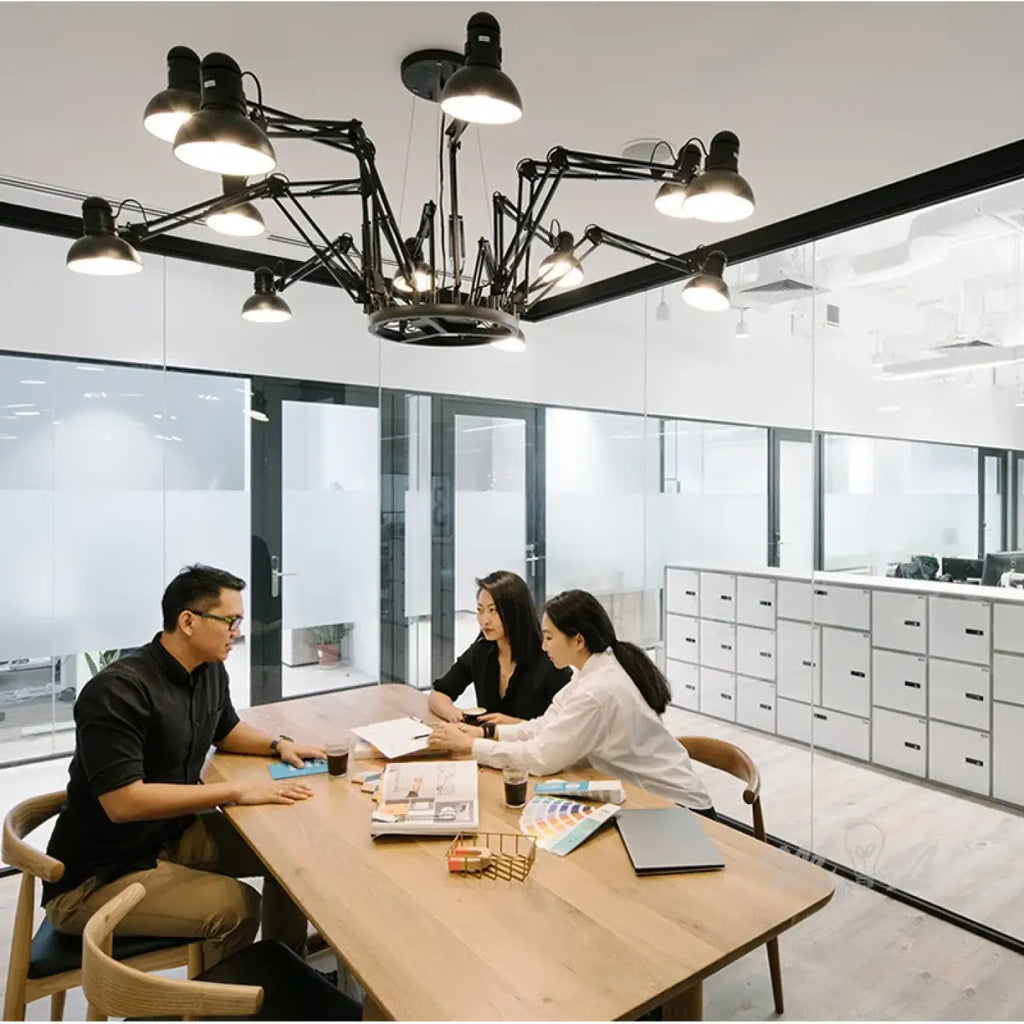 Plafonnier LED moderne à plusieurs têtes, noir, blanc ou rouge
