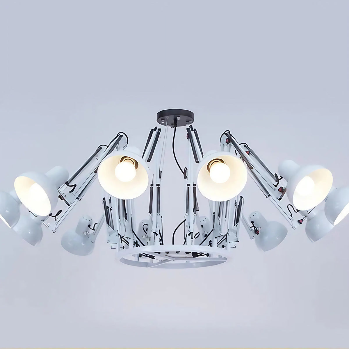 Plafonnier LED moderne à plusieurs têtes, noir, blanc ou rouge, blanc