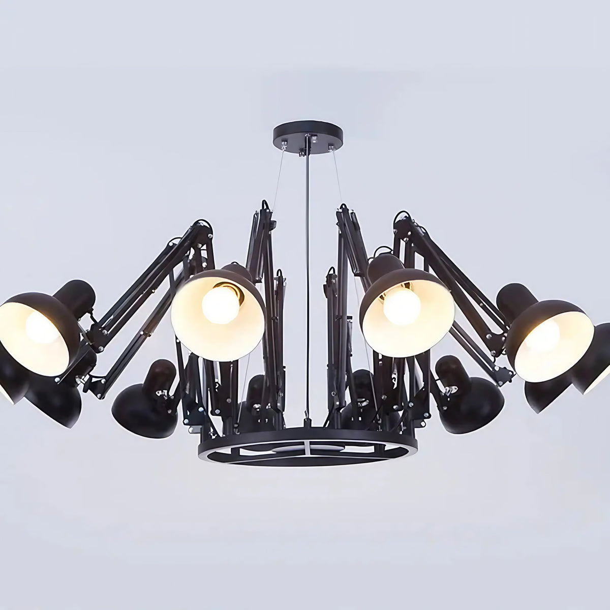 Plafonnier LED moderne à plusieurs têtes, noir, blanc ou rouge, noir