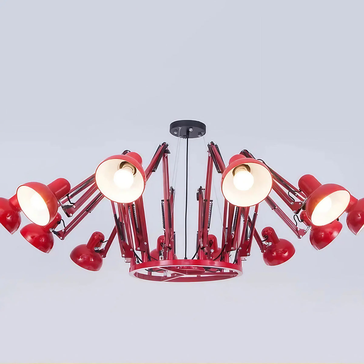 Plafonnier LED moderne à plusieurs têtes, noir, blanc ou rouge, rouge