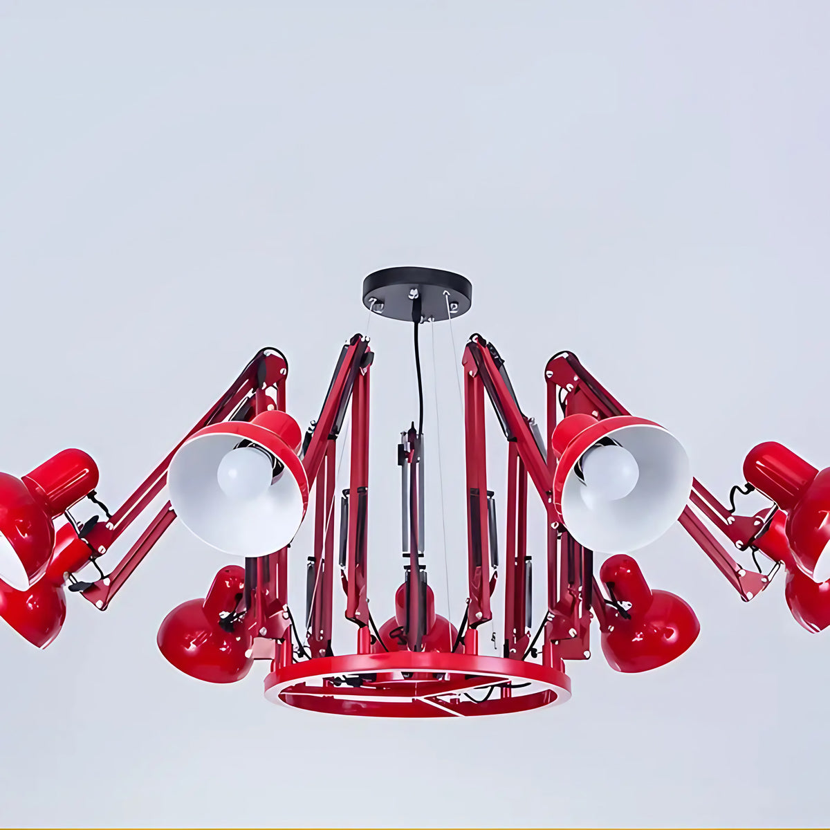 Plafonnier LED moderne à plusieurs têtes, noir, blanc ou rouge, rouge