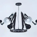 Plafonnier LED moderne à plusieurs têtes, noir, blanc ou rouge, noir
