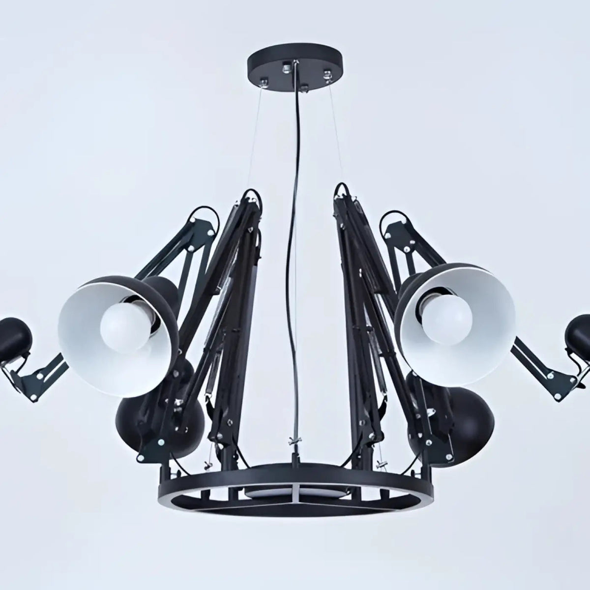 Plafonnier LED moderne à plusieurs têtes, noir, blanc ou rouge, noir