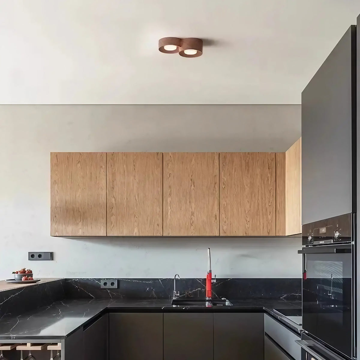 Plafonnier LED minimaliste au style naturel, tailles S ou M