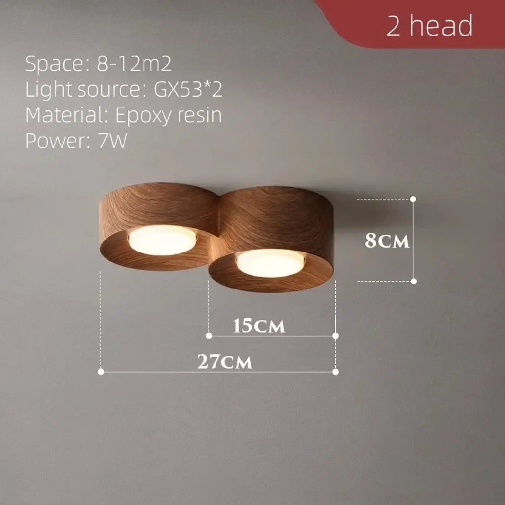Plafonnier LED minimaliste au style naturel, tailles S ou M