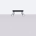 Plafonnier 2 spots orientables noir et chrome, barre de 30 cm