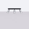 Plafonnier 3 spots orientables noir et chrome, barre de 45 cm
