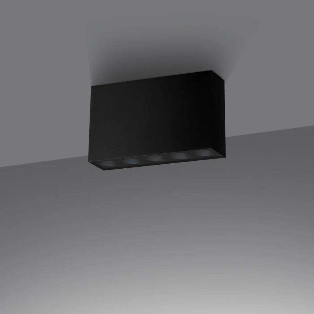 Plafonnier LED rectangulaire en aluminium noir mat, 1168 lumens