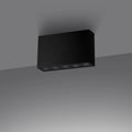 Plafonnier LED rectangulaire en aluminium noir mat, 1168 lumens