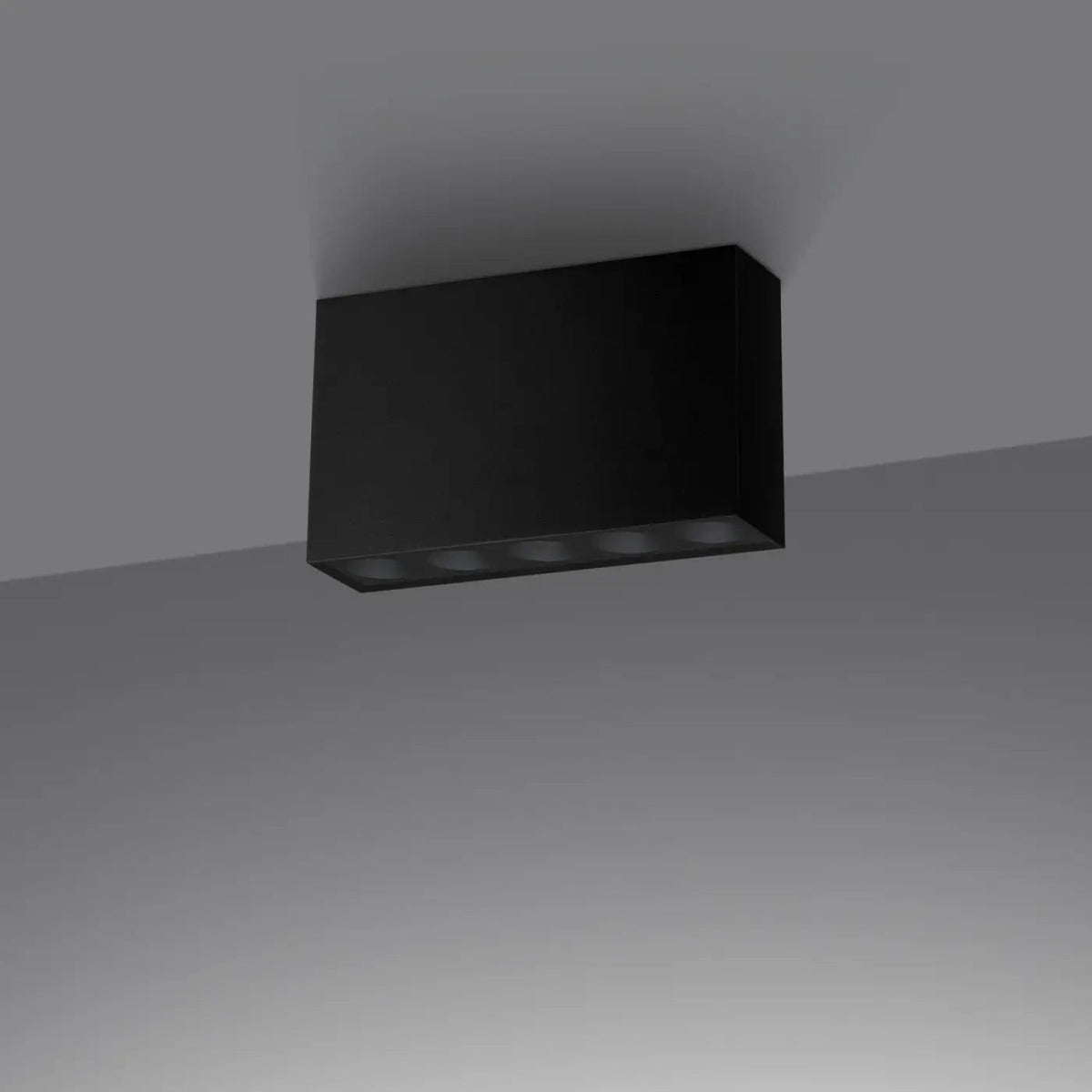 Plafonnier LED rectangulaire en aluminium noir mat, 1168 lumens