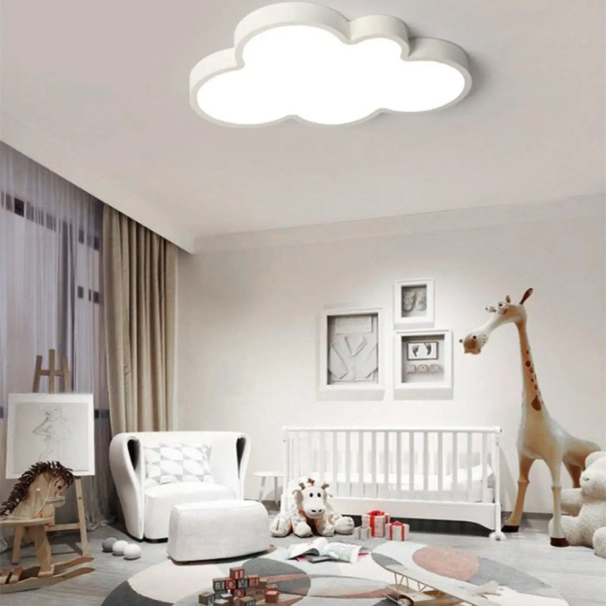 Plafonnier nuage LED pour chambre d'enfant, quatre coloris, blanc