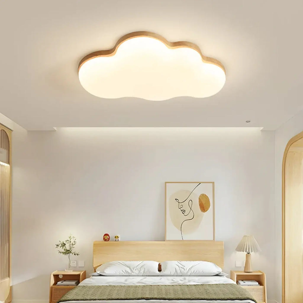 Plafonnier nuage LED pour chambre d'enfant, marron ou beige